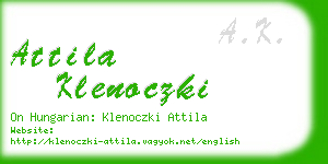 attila klenoczki business card